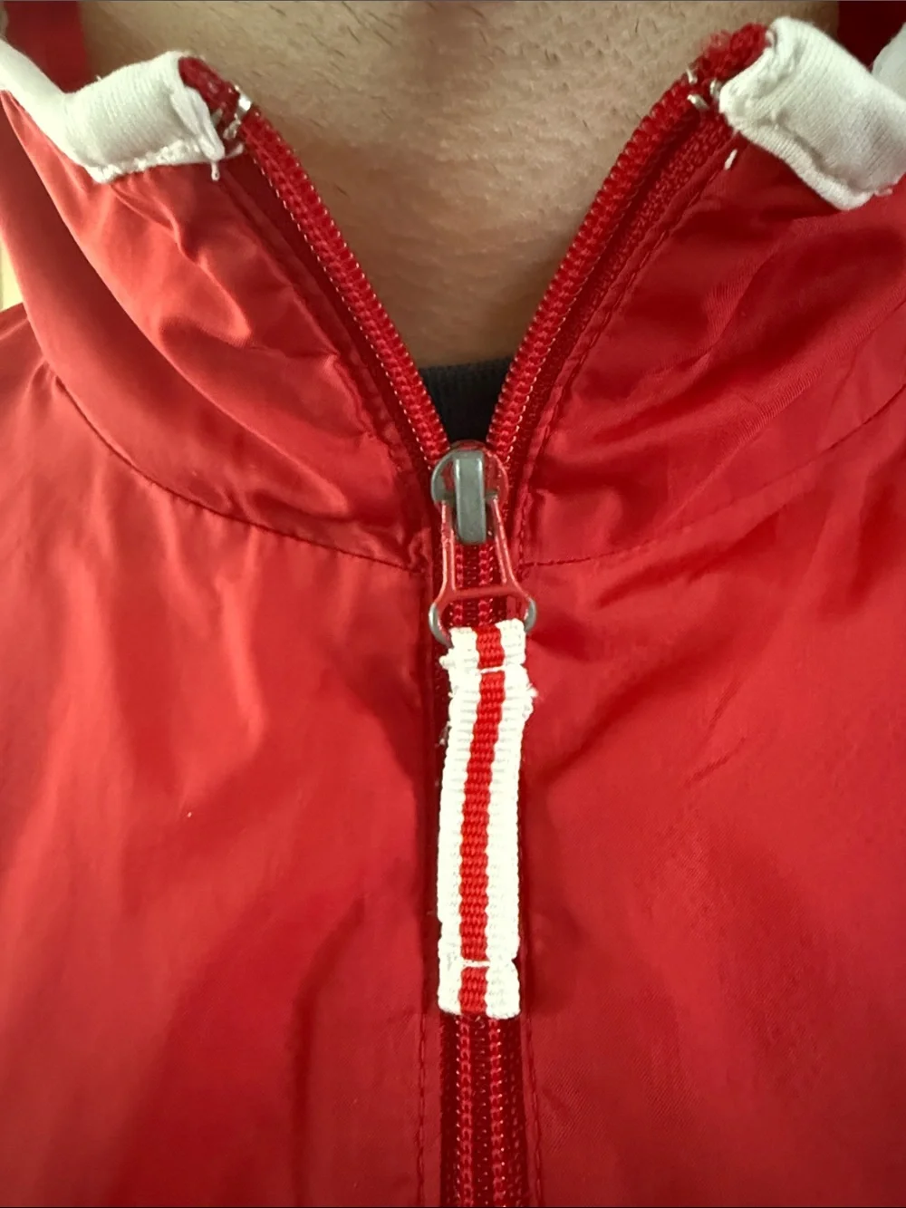 Wilson Vintage Red Men's Windbreaker Jacket with White Trim
